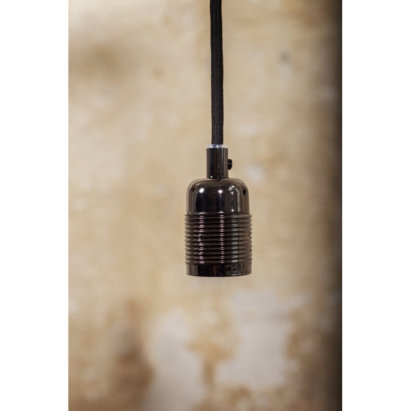 E27 Pendant Black Chrome / Black Cable, Black Chrome/Black