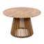 Table de salle à manger en bois de 47,58 pouces pour le jardin en mélange harmonieux au bord de la piscine, base distinctive, vaste espace décoratif extérieur rond dans une esthétique captivante, capacité de poids de 300 lb, facile à entretenir