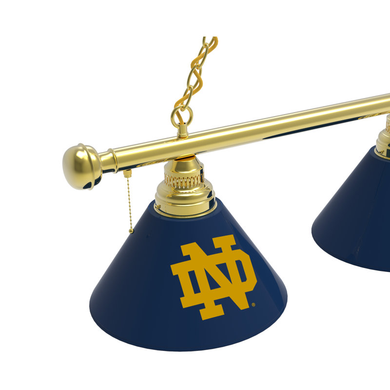 3 - Light Pool Table Lights Pendant, Brass, Notre Dame Fighting Irish (ND)