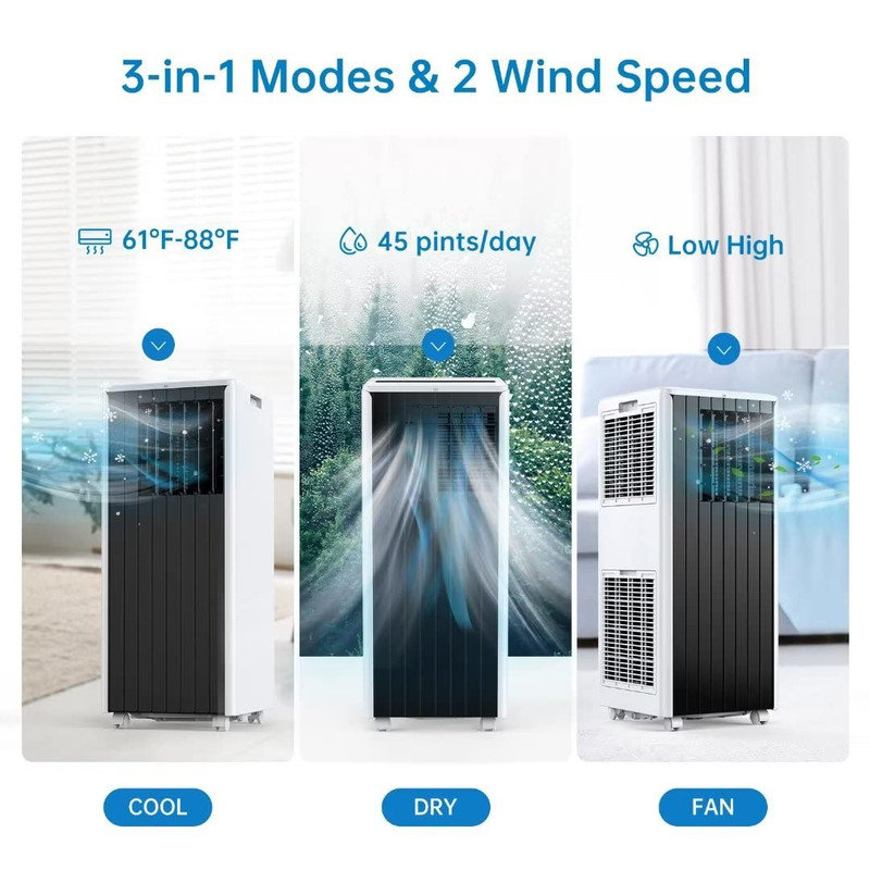 NANAN 8000 BTU Portable Air Conditioner with, Black
