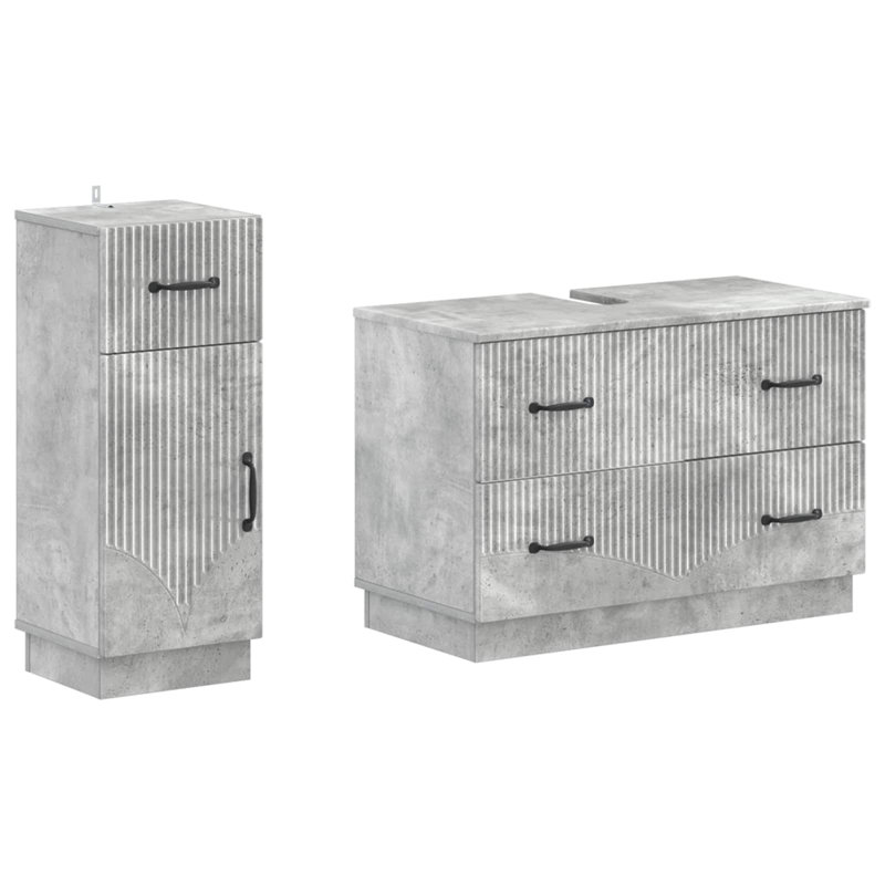 Bathroom Storage Furniture Set, Concrete Grey