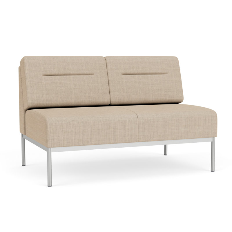 Causeuse Darsey, Sans alimentation, Argent argent, Chambray calcaire