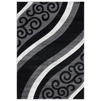 Tapis gris / noir Anjolie