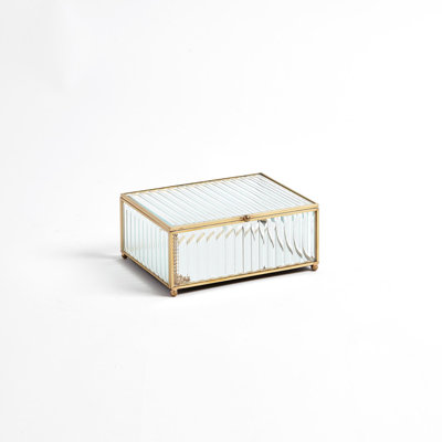 Boîte en verre Reeded-Transparent-Lg
