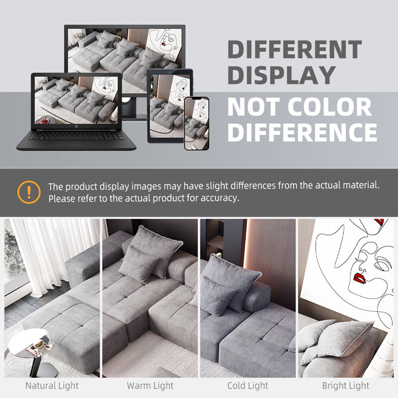 Canapé modulaire surdimensionné Modern, Gris