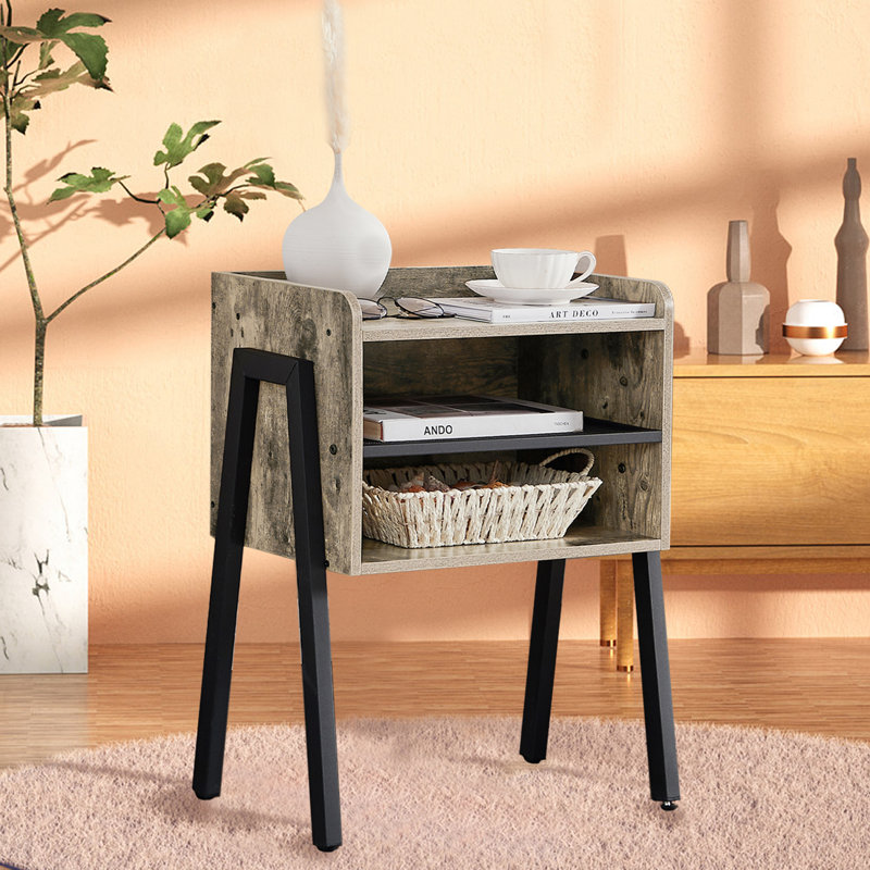 Table de chevet empilable Kempst, Gris