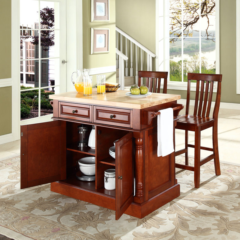 Diamondback Kitchen Island Set, Classic Cherry