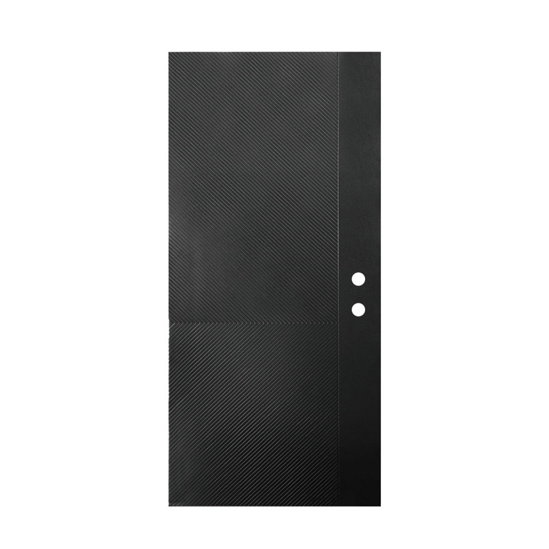 Portes d'entrée extérieures durables en fibre de verre 36 x 80 noir antique moderne