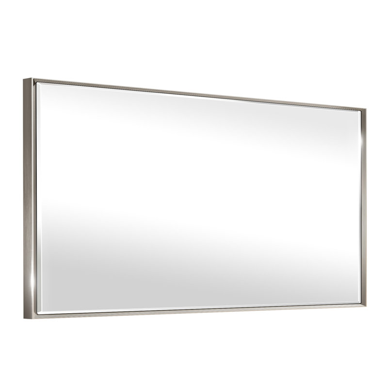 Miroir de salle de bain mural Lohoski, 36 po x 71 po, Nickel brossé