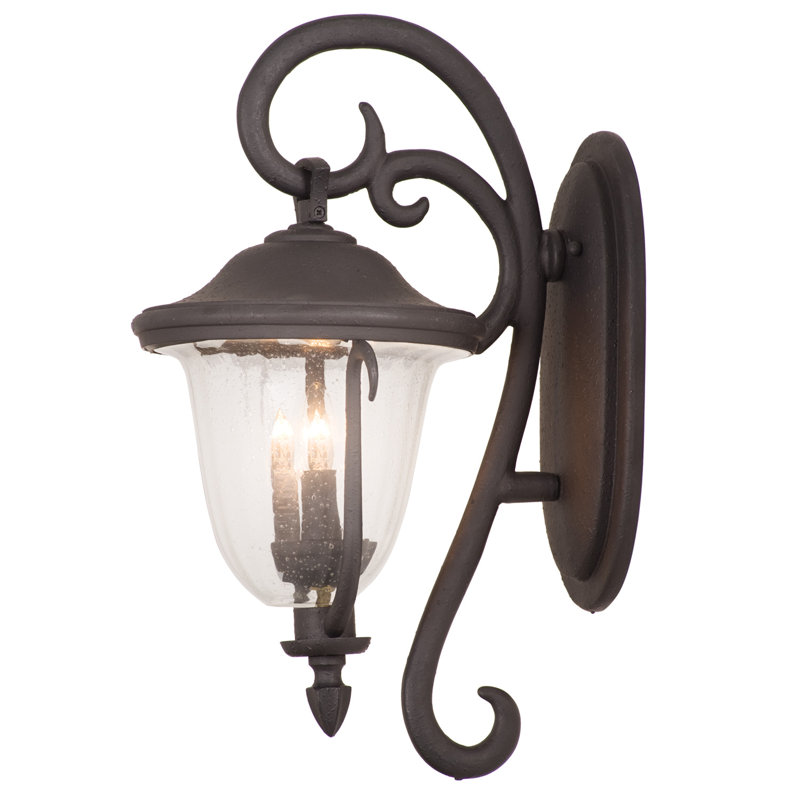 Santa Barbara Outdoor 2 LT Matte Black Outdoor Wall Sconce Kalco, Textured Matte Black