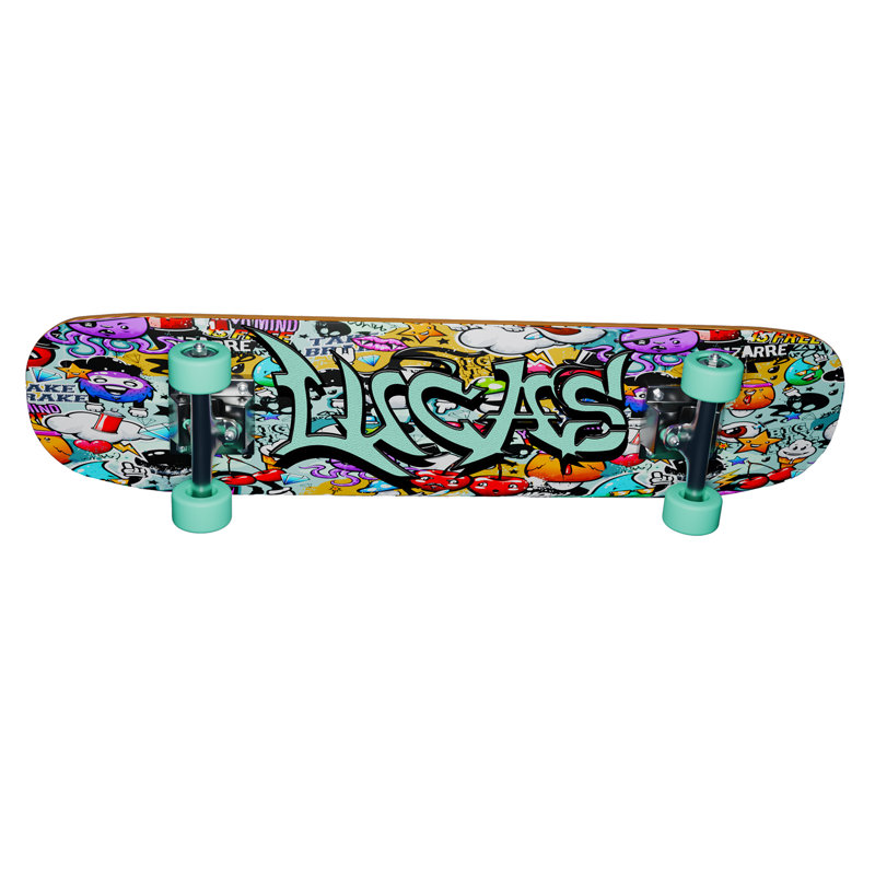 Custom Name Skateboard Wall Decal, Personalized Peel and Stick Skateboard Décor Sticker, 11" H x 40" W, Yes
