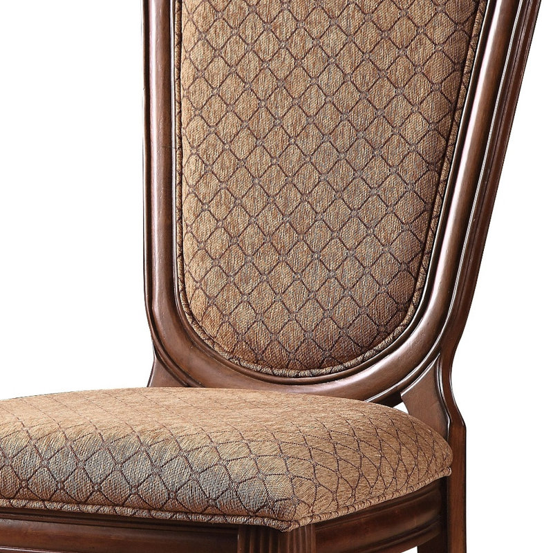 Ensemble de deux chaises d'appoint en tissu brun clair et séquoia