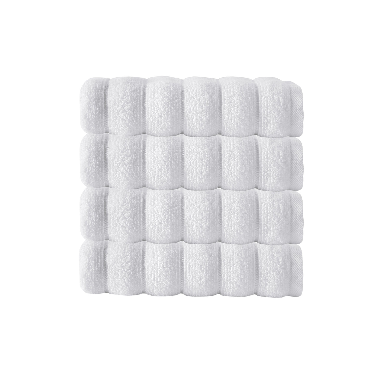 Rachel Turkish Cotton Ribbed Hand Towels, White