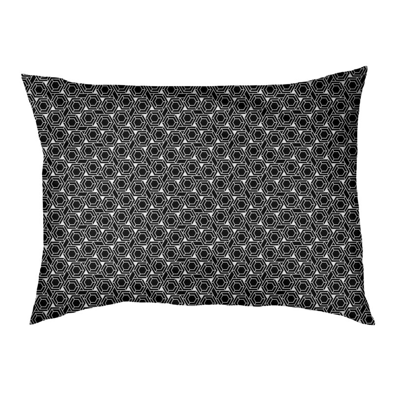 Coussin d'extérieur pour chien Byrge, Très grand (l 52 po x P 42 po x H 17 po), Noir / Blanc