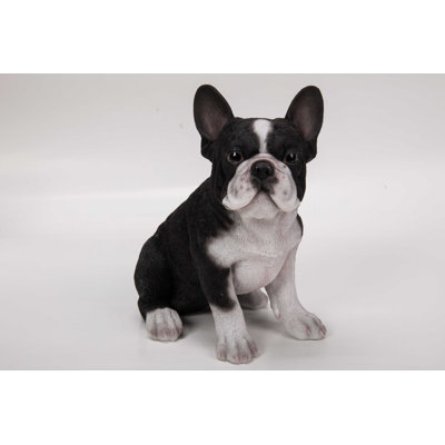 Statue chiot bulldog français assis