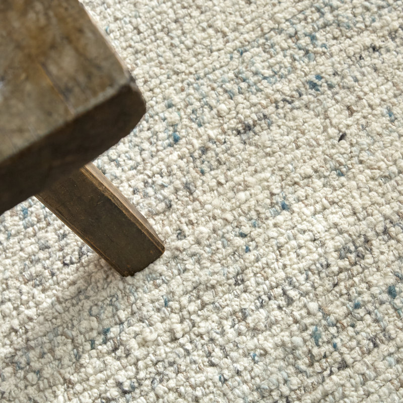Tapis Burch NVA04 tissé à la main, uni ivoire/bleu (10'X14'), Ivoire ivoire, Rectangle 120 po x 168 po