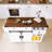 53.7" Drop-Leaf Countertop Kitchen Cart With Towel Rack And Spice Rack & Power Outlet-65773261