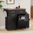 47.2" Farmhouse Kitchen Island with Drop Leaf, Kitchen Storage Island with Removable Side Racks, Two Drawers-1193604321
