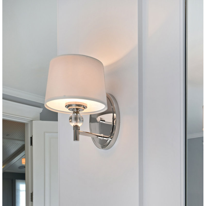 Eliaz Acrylic and Steel Armed Sconce, Polished Nickel