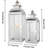 Set Of 2 Stainless Steel Decorative Candle Lanterns 20.5"&15" High Metal Candle Lanterns For Indoor Outdoor Events Parities Weddings Vintage Style Hanging Lantern