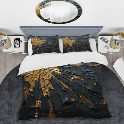 Ensemble de housse de couette abstrait et noir II