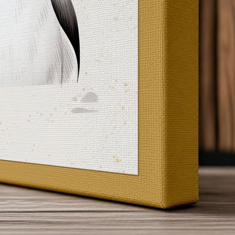 Fish on Pearl Boho - Wrapped Canvas, 30x20 - 76.2 x 50.8 cm, Ochre Border