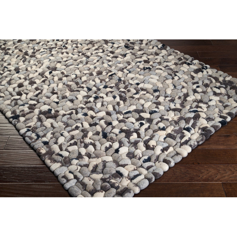 Summit Wool Geometric Area Rug in Gray, Rectangle 3'6" x 5'6"