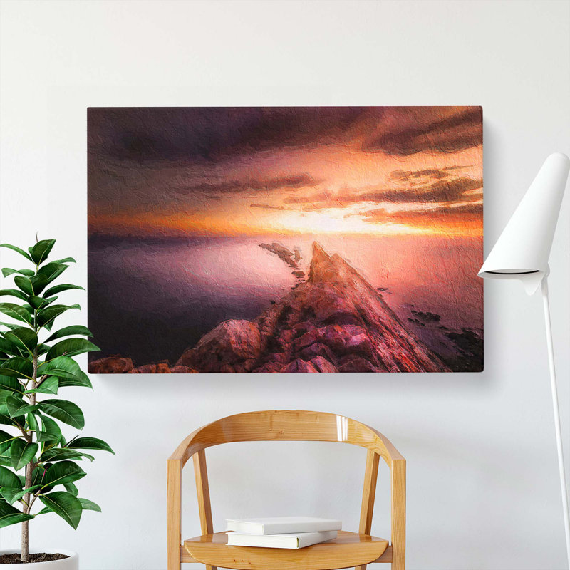 Ocean View from Spain - Wrapped Canvas Painting Print, 40cm H x 60cm W x 3cm D