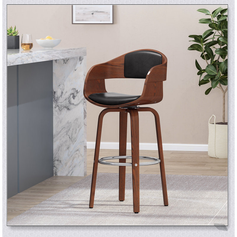 Tabouret de bar avec siège rembourré et design ergonomique, pour cuisines et bars modernes., Noir