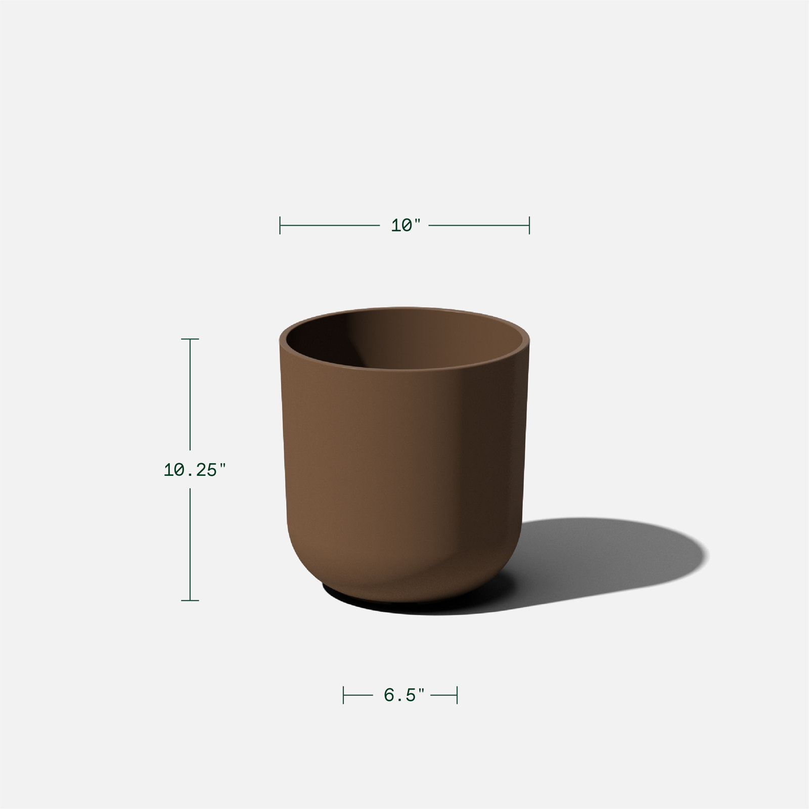 Mason Series Kona Planter, 2, Espresso, 10.25" H x 10" W x 10" D