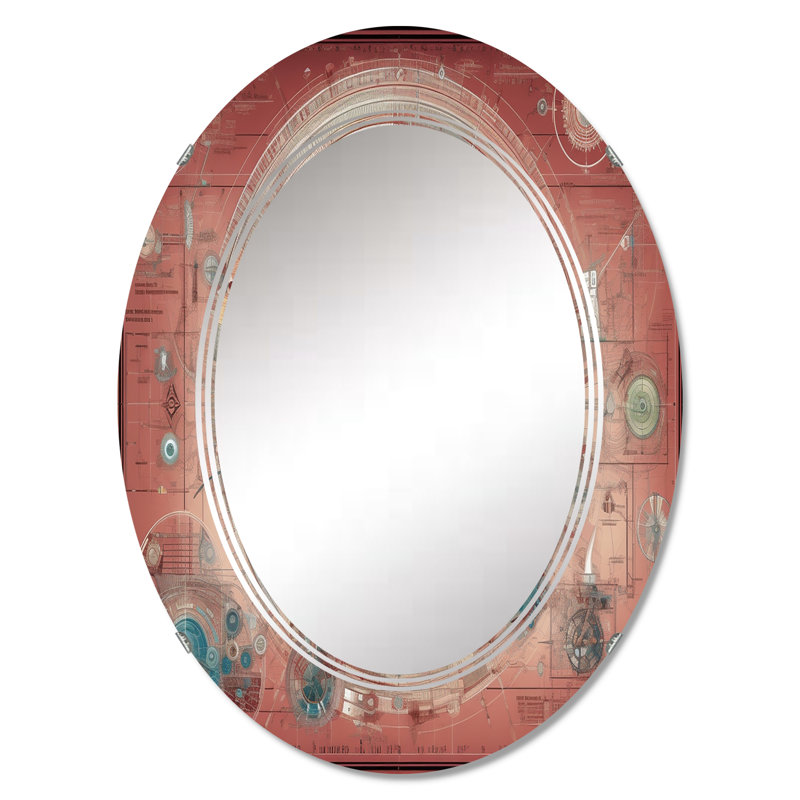 Écrenet - Miroir mural moderne ovale, 30 po x 20 po