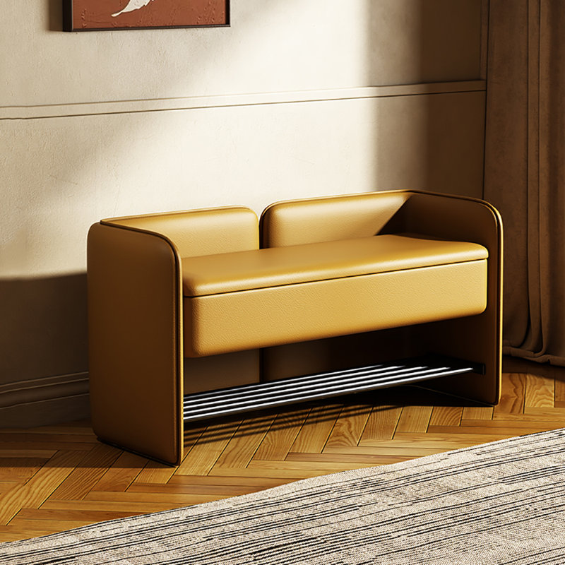 Tabouret de rangement pour chaussures 39,4 po, Jaune