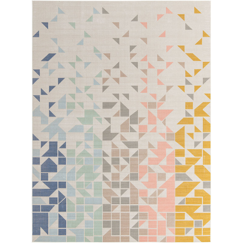 Contemporary Nin Area Rug Multi Color, Rectangle 9' x 12'