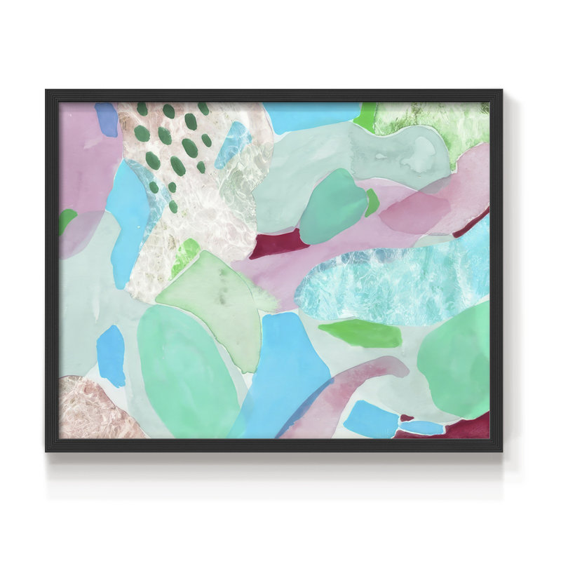 Papier piscine II - Reproduction encadrée - Restickable, H 8 po x l 10 po, Noir, noir, noir, noir
