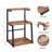 3 Tier Large Printer Stand, 23.6 X 23.6 X 22.6 Inches Square Printer Table With Storage Shelf, Rolling Printer Cart With Industrial Wheels
