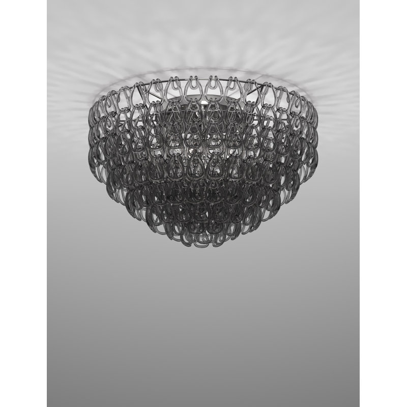 Minigiogali Ceiling Lamp 80 Crystal Transparent Matt Bronze 1 E26 Ul 1, Glossy Chrome, Crystal Smoky