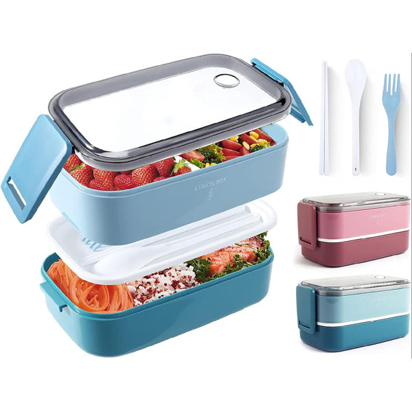 Prep & Savour Bento Box For Adults Kids 2 Layers Lunch Containers With  Fork,Spoon,Chopsticks And Divider Leak-Proof Bento Lunch Box Micro-Wave  Dishwasher Freezer Safe,Durable Eco-Friendly,BPA Free