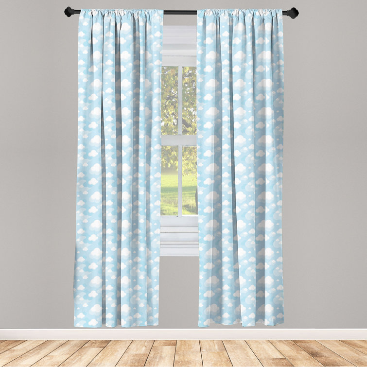 Sky Semi-Sheer Rod Pocket Curtain Panels