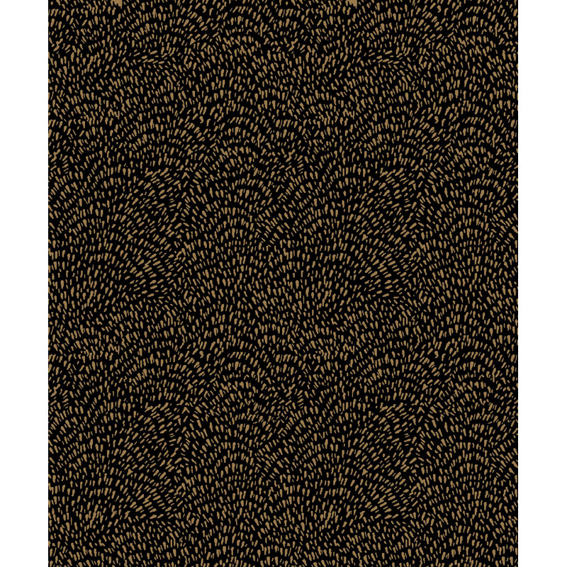 Zen Abstract Paper Metallic Wallpaper Roll, Black/Gold