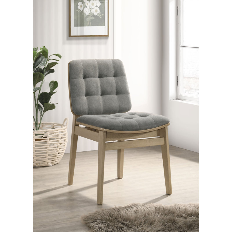 Chaise d'appoint rembourrée Redbridge, Gris, Chêne naturel