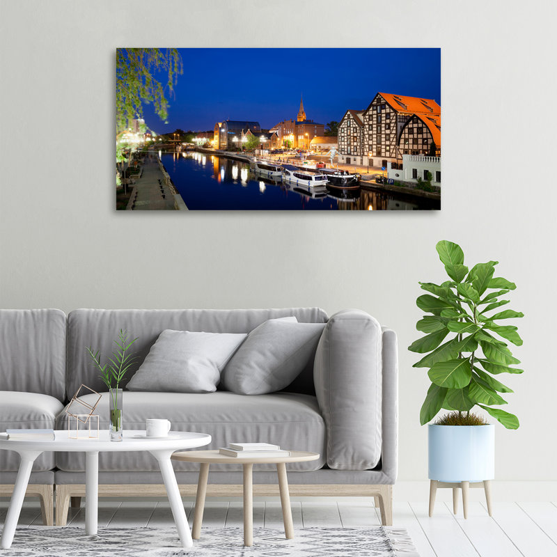 Bydgoszcz By Night - Print, Canvas, 50cm H x 100cm W x 2cm D