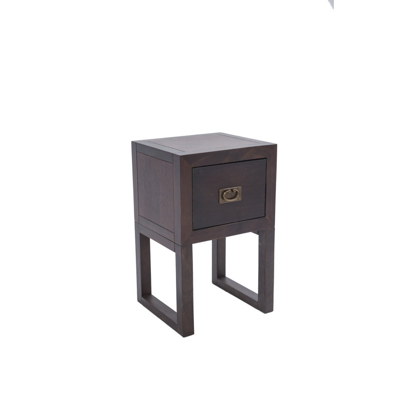 Solid Wood End Table, Natural Wood