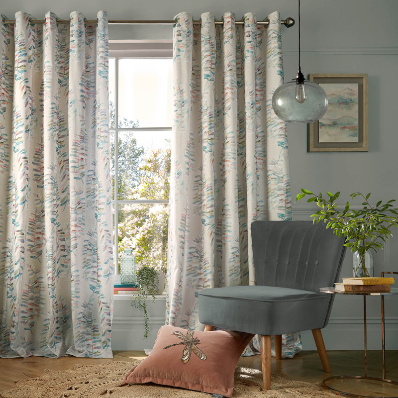 Cotton Blend Room Darkening Curtain Pair, 229 W x 183 D cm
