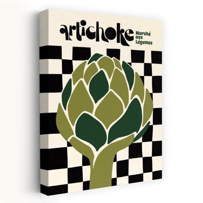 «Retro Artichoke Market», impression d'art moderne plante minimaliste rétro