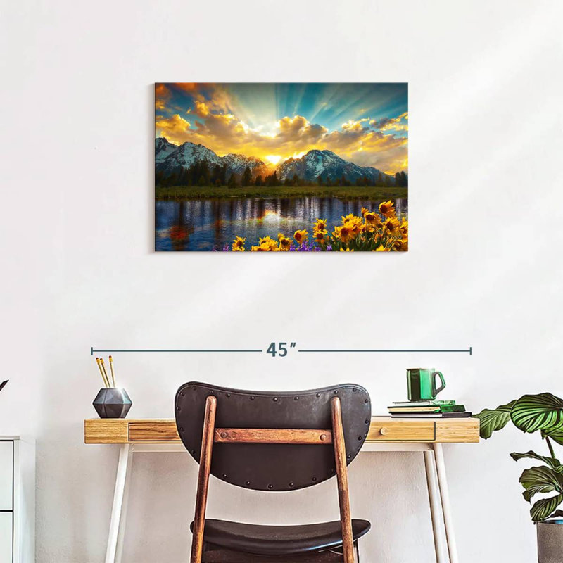 Grand Teton, reproduction sur toile, H 20 po x l 30 po x P 1,25 po