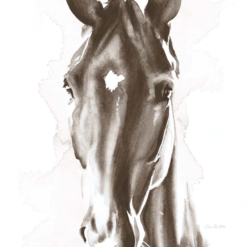 Le Cheval Noir brun, H 18 po x l 12 po