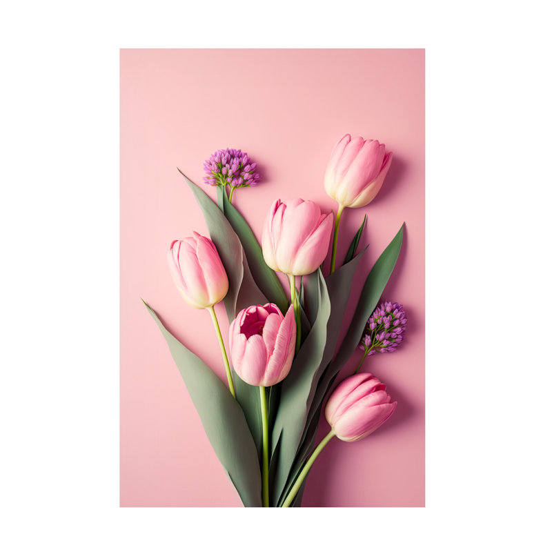 «Treechild Pink Tulips», art sur toile, H 19 po x l 12 po x P 2 po