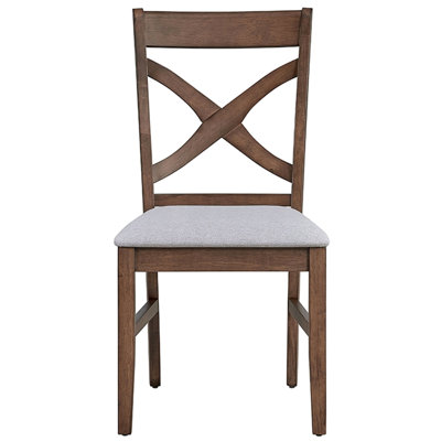 Ensemble de 2 chaises de salle à manger avec coussins de siège rembourrés et à dossier croisé de style contemporain et moderne