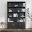 Bibliothèque de 70,87 po de hauteur avec 10 cubes et 3 portes, bibliothèque à 4 niveaux, bibliothèque ouverte avec armoire, rangement à cubes moderne pour le salon et le bureau