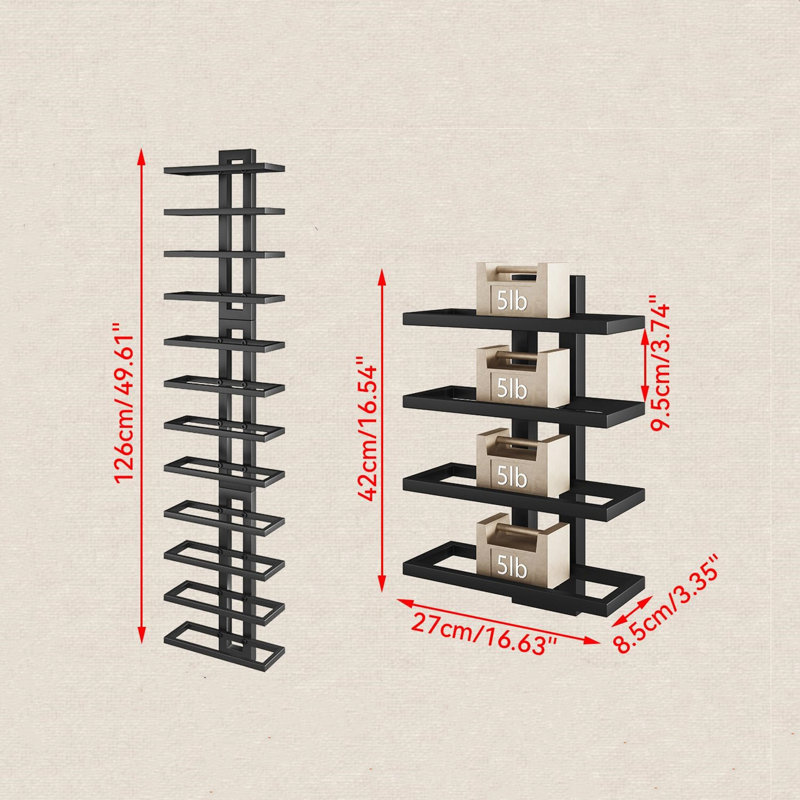 Wall Mounted Wine Bottle Rack Black